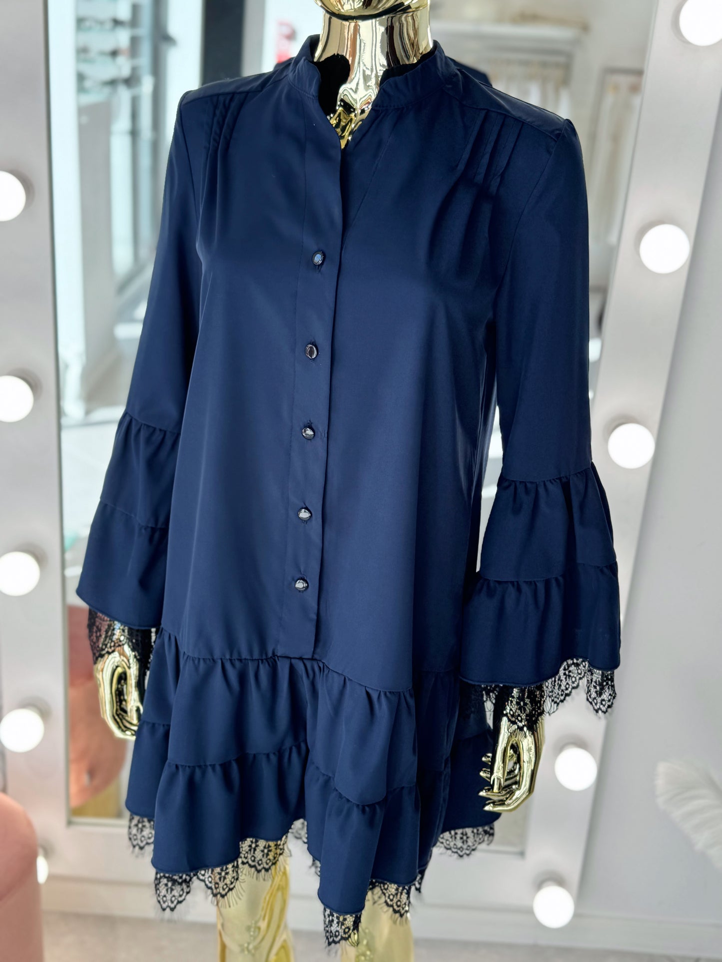 Black dress with gold trim