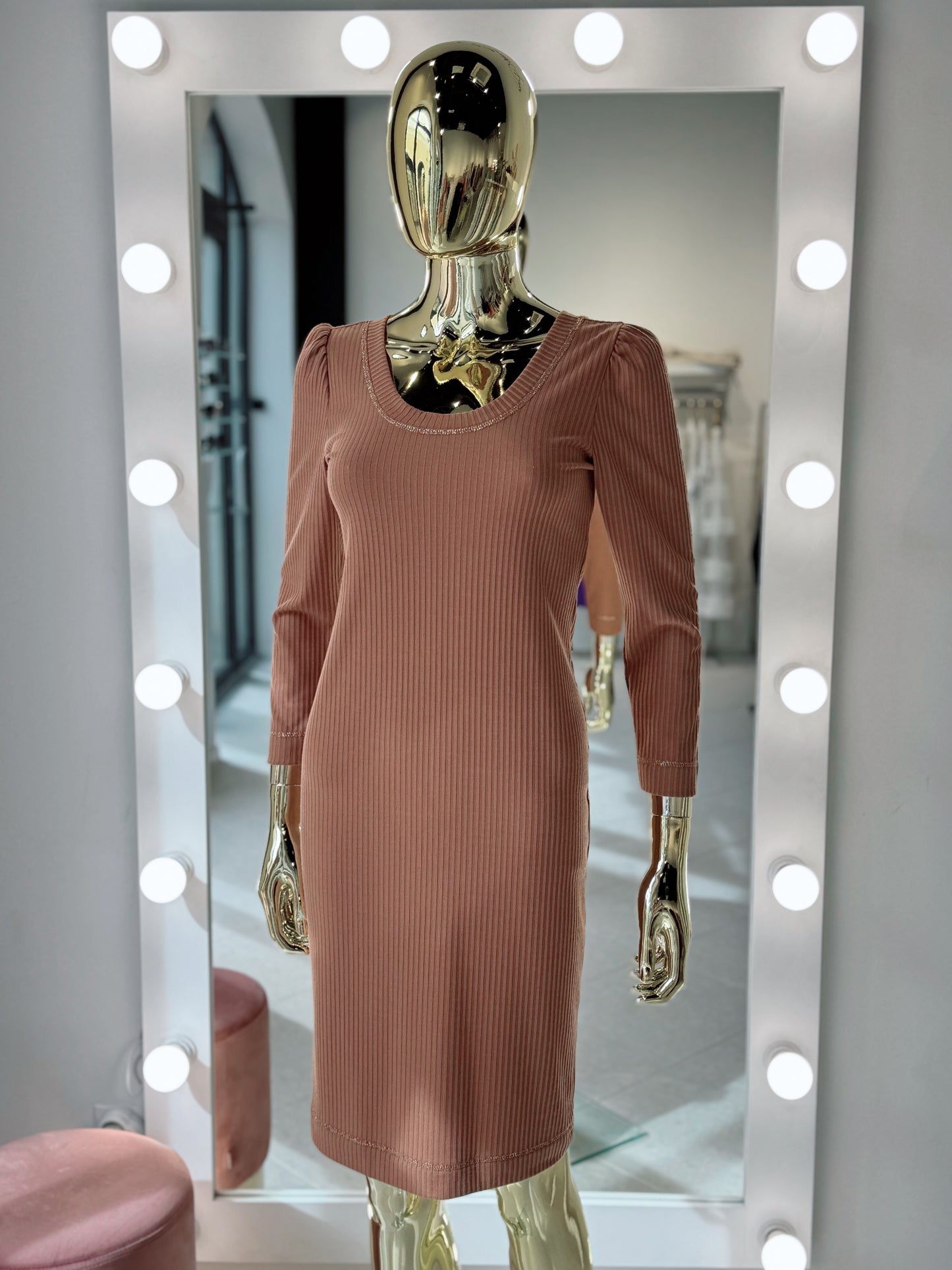 Black dress with gold trim