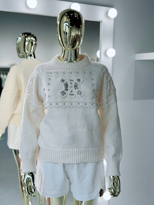 Džemperis ar kristālu akcentiem